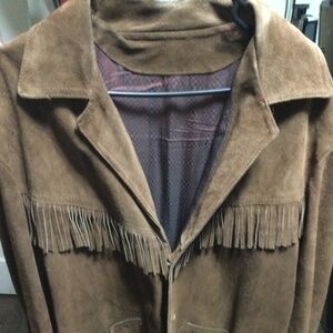 Vintage Suede Leather Fringe Patagonia Full Zip Fleece Small Mens or Womens L/XL